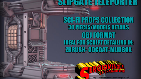 Slipgate Teleporter SciFi Kitbash 3D Models