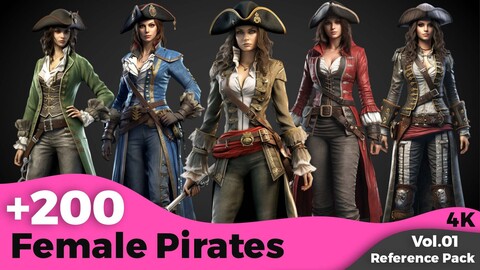 +200 Female Pirates Character Concept (4k)