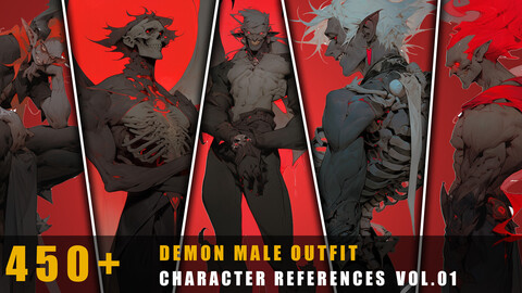 450+ Demon Male Outfit - Character References Vol.01