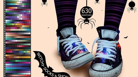 Witchy Socks & Shoes Illustrator Swatches