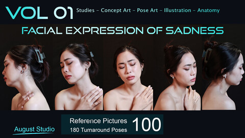 Facial Expression of Sadness - Vol 01 - Reference Pictures