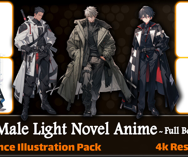 Artstation - 200 Male Light Novel Anime (full Body) Reference Pack 