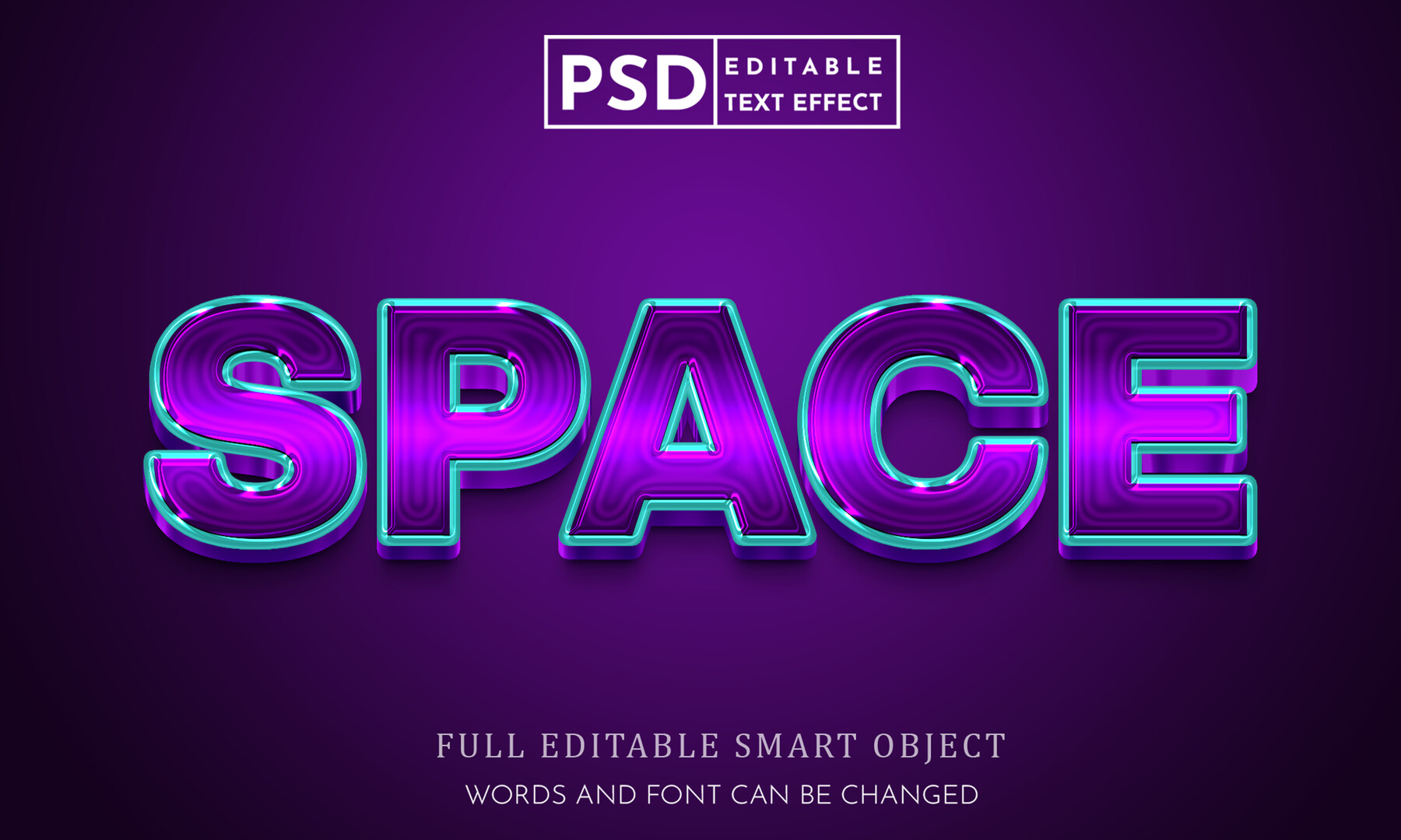 ArtStation - 3D Space. PSD fully editable text effect. Layer style PSD ...