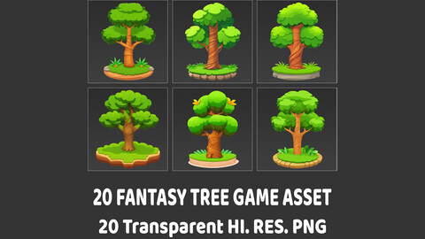 20 Fantasy Tree Game Asset