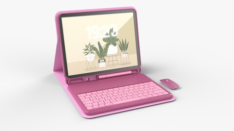 Modern Pc Tablet Set Pen Mouse Pink Plastic Version