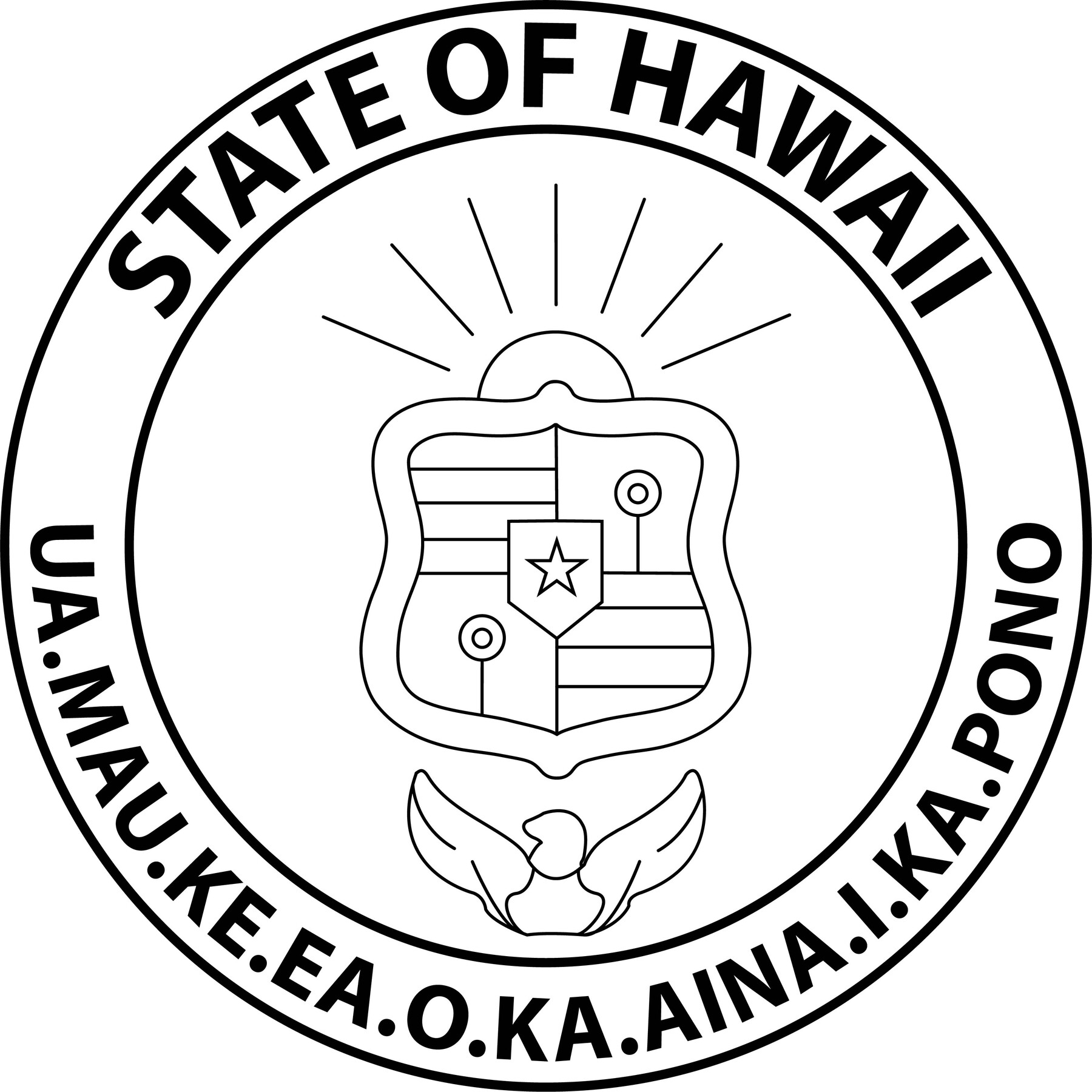 ArtStation - STATE OF HAWAII STATE SEAL LINE ART VECTOR FILE Black ...