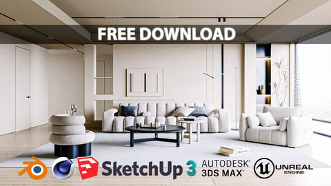 White Apartment Living Room - Free Download
