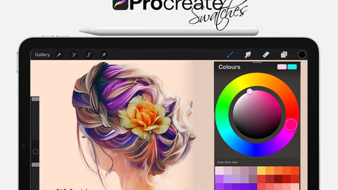 Cute Girly Hair Swatches for Procreate