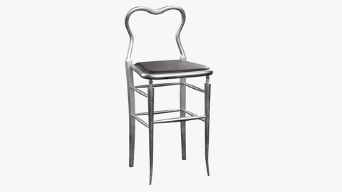 High Chair Clerks Chair No 9 Shiny Aluminum Version