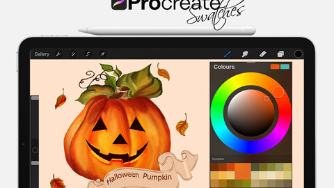 Halloween Pumpkin Swatches for Procreate