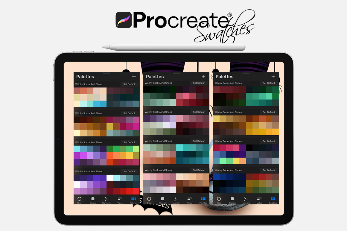 ArtStation - Witchy Socks & Shoes Swatches for Procreate | Artworks