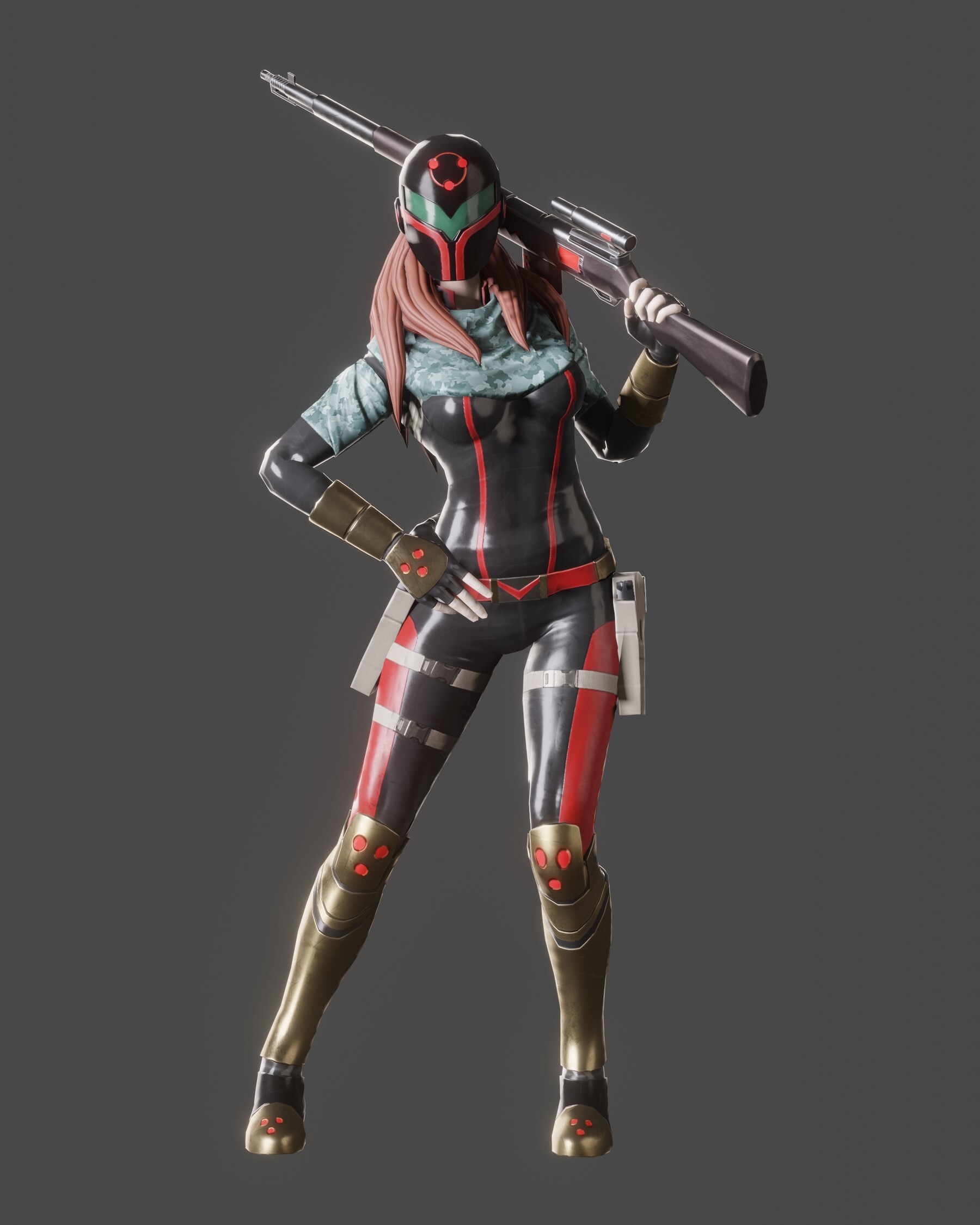 ArtStation - Zaitsa- Stylized Female Character - Sniper full character ...