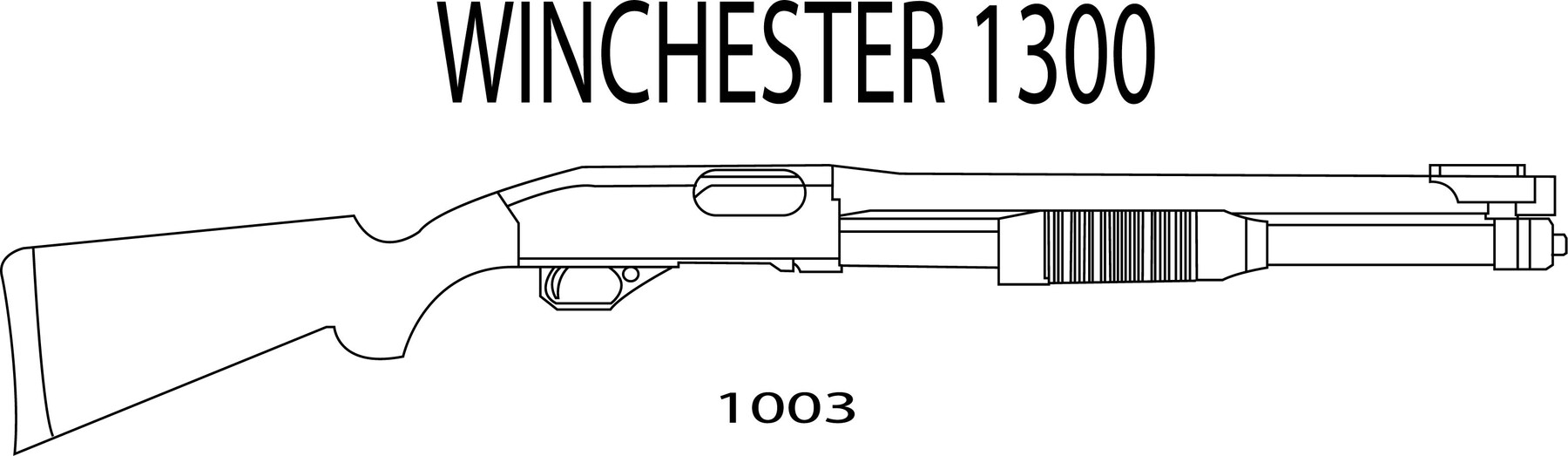 ArtStation - WINCHESTER 1300 GUN LINE ART VECTOR FILE Black white ...