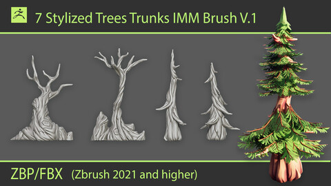 Stylized Trees Trunks IMM Brush V.1