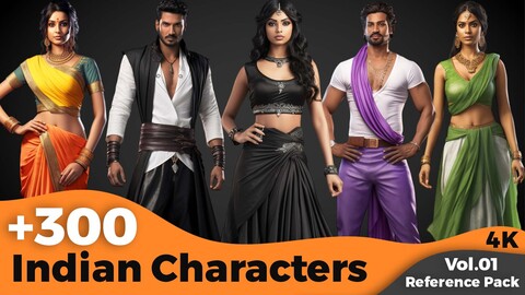 +300 Indian Characters Concept (4k)