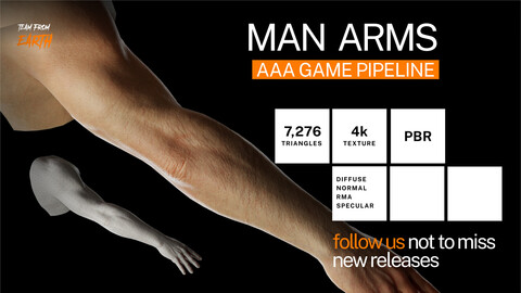 Realtime male arms hands