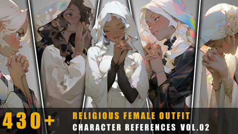 430+ Religious Female Outfit - Character References Vol.02