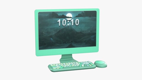 Sweet Pc Set Monitor Keyboard Mouse River Green Version