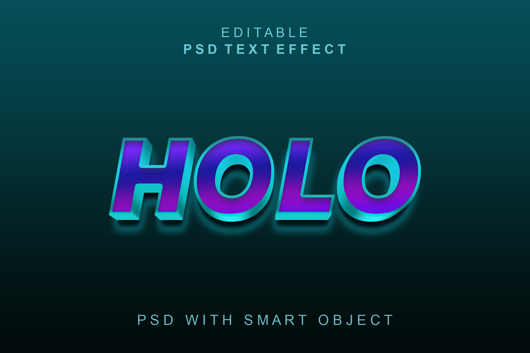 ArtStation - 3D Holo. PSD fully editable text effect. Layer style PSD ...