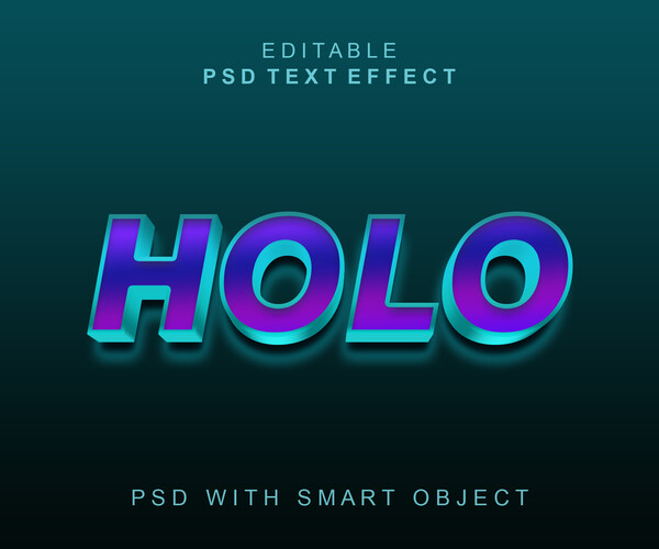 ArtStation - 3D Holo. PSD fully editable text effect. Layer style PSD ...