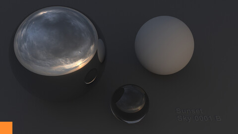 HDRI Hemispherical Sunset Sky 1 B