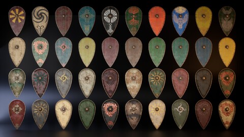 Slavic kite  shields 40 pieces