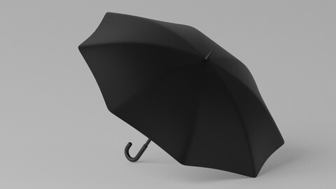 Cartoon Umbrella Classic Open 3D model