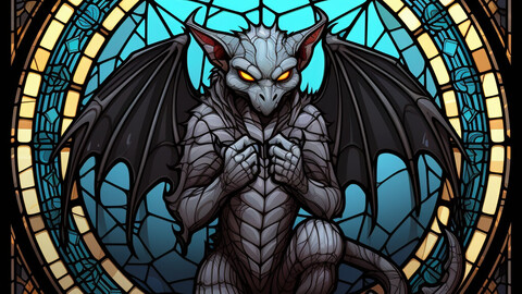 Gargoyle Stained Glass v2 & v3