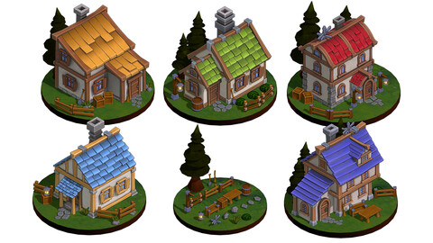 Stylized village (Simple House & props)