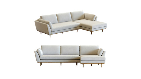 3D Model / Crate&Barrel Hague Sectional Sofa