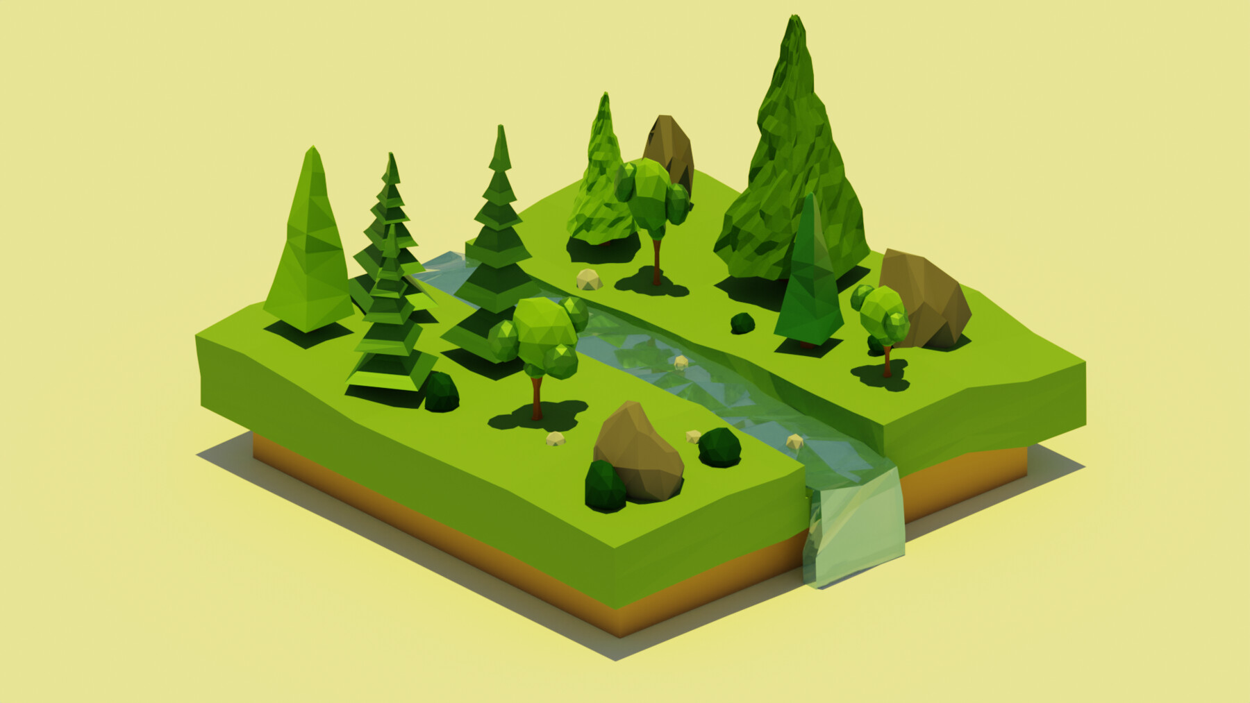 ArtStation - Low-poly 3D wood in blender | Game Assets