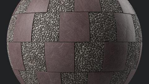 Tile Materials 40- Slate Stone Tiling By Gravel | Sbsar Pbr 4k Seamless