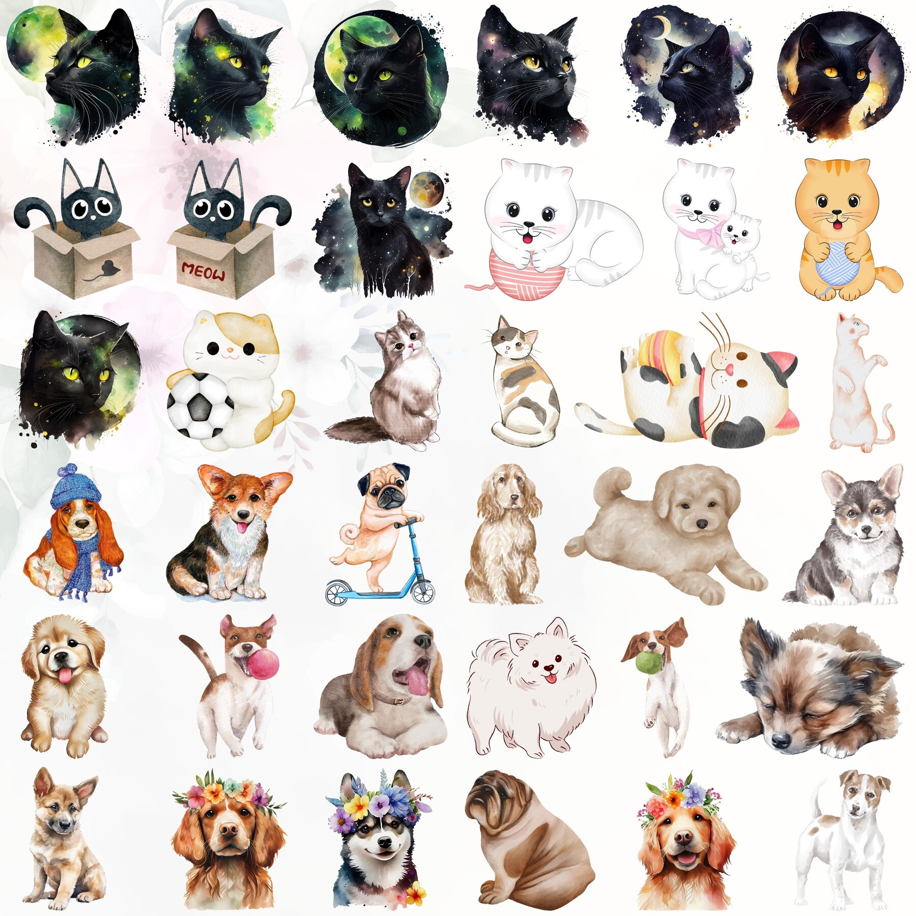 Cute Kawaii Cat Clipart Bundle 50 PNG Designs for Animal Stickers Black Cat  PNG Files Kawaii Clipart Commercial Use Digital Download -  Canada