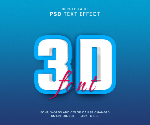 ArtStation - 3D Font. PSD Fully Editable Text Effect. Layer Style PSD ...