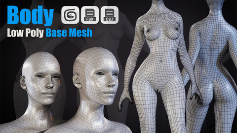 Body & Head | Low Poly Base Meshes