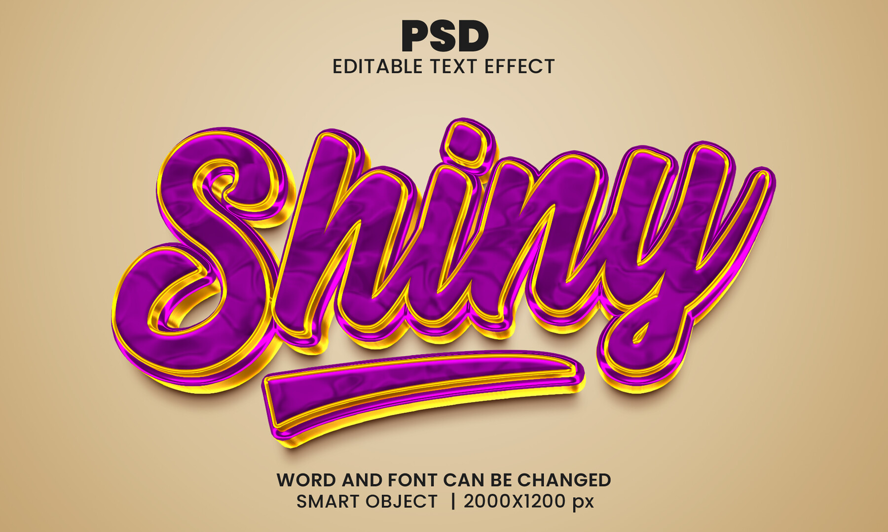 Artstation 3d Shiny Psd Fully Editable Text Effect Layer Style Psd