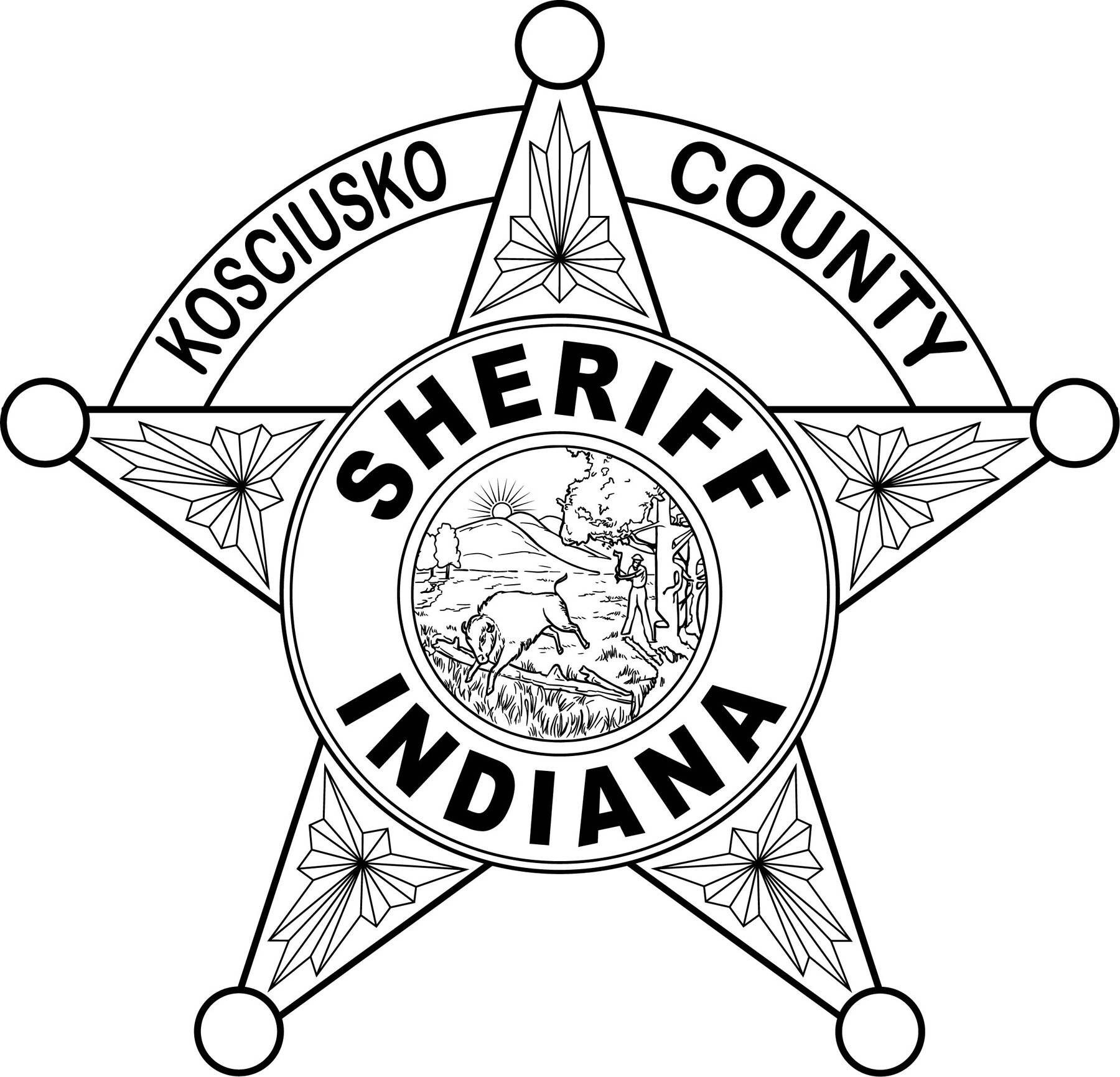 ArtStation - INDIANA SHERIFF BADGE KOSCIUSKO COUNTY VECTOR FILE Black ...