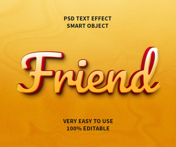 ArtStation - 3D Friend. PSD Fully Editable Text Effect. Layer Style PSD ...