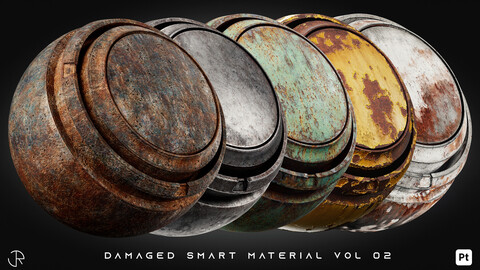 Metal Damaged Smart Materials Vol 02 | Substance 3d Painter
