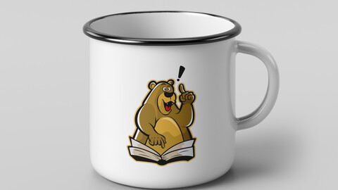 Bear Reading Book Sticker