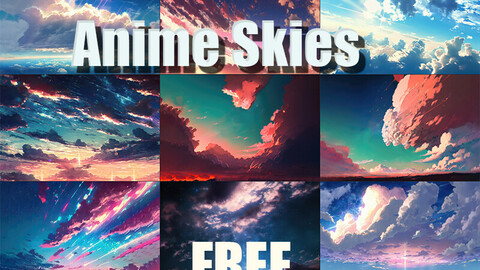 Free Anime Skies Sample: 10 images