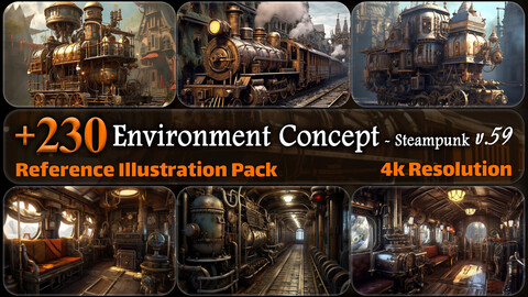 230 Environment Concept - Steampunk Reference Pack | 4K | v.59