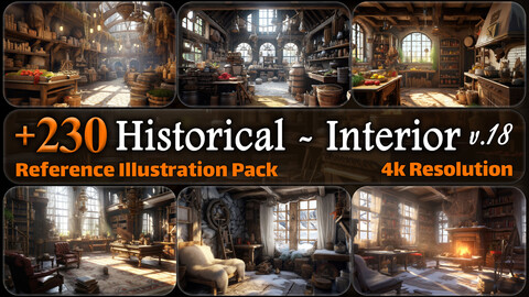 230 Historical Environment - Interior Reference Pack | 4K | v.18