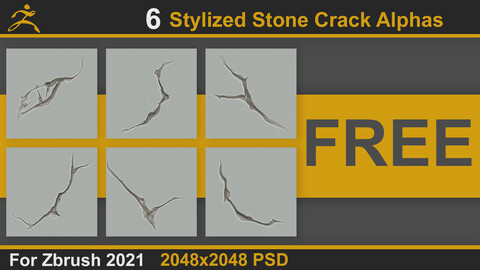 Stylized Stone Crack Alphas