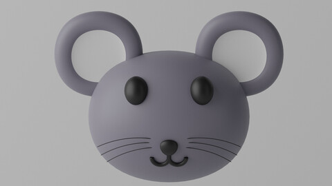 Cartoon Mouse Rat Head 1 3D model