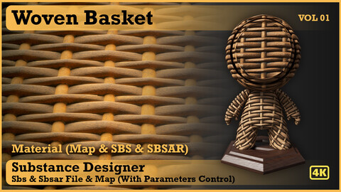 Woven Basket Material - VOL 01 - Maps & SBS & Sbsar