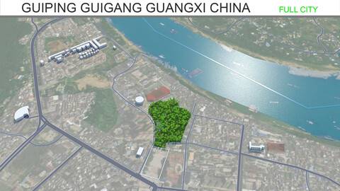 Guiping city Guigang Guangxi China 3d model 20km