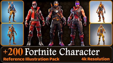 200 Fortnite Character (Full Body) Reference Pack | 4K | v.8