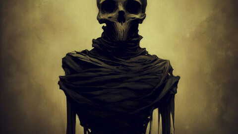 Horror Skeleton Painting