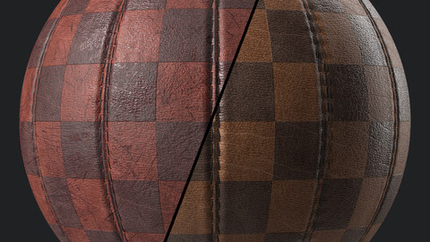 Leather Materials 32- Stitched Leather By Sbsar | Pbr 4k Seamless